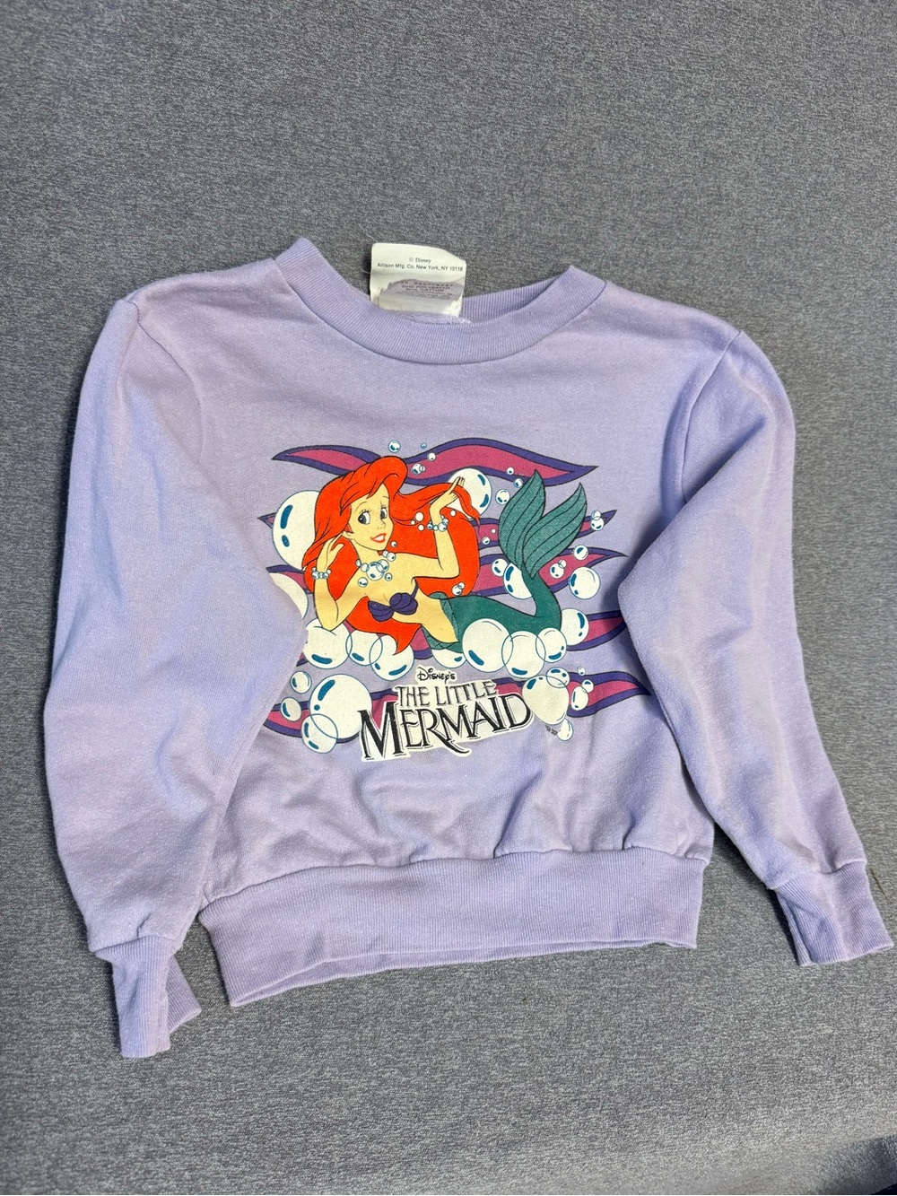 : Vintage Disney Little Mermaid Ariel Purple Sweatshirt Girls 6X